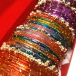 GlitzGifts Multicolor Designer Glass Bangles with Pearl & Stone Detailing