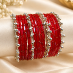 KASHMIRI GHOONGHRU BANGLES WITH RAIN DROP GLASS BANGLES